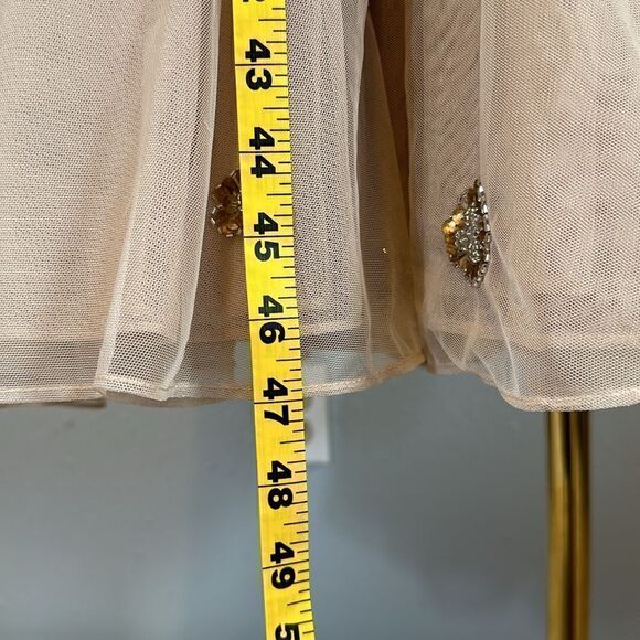 NEW Mac Duggal 10799 beaded illusion high neck long sleeve A-line gown size 6 - Picture 7 of 14